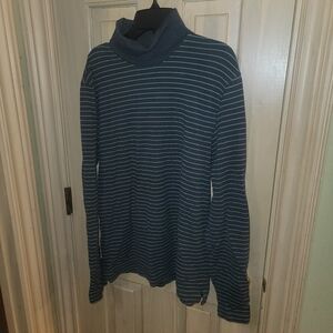 Mens Sz M Club Monaco Stiped Knit Turtleneck Layering Preppy